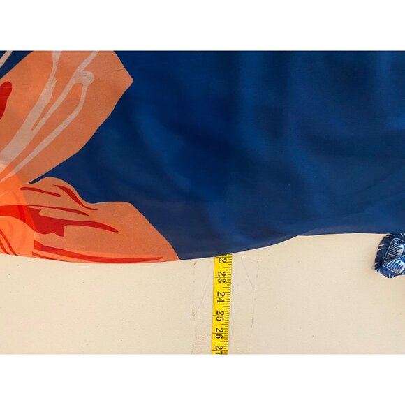 Soft Surroundings Blue Floral Print Dress Sheer Overlay 3/4 Sleeves Medium - Picture 11 of 13